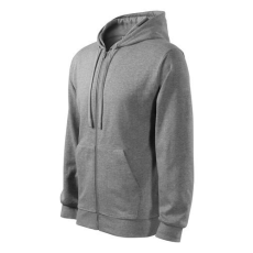 Malfini 410 Malfini Trendy Zipper férfi pulóver sötétszürke melírozott - L