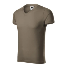 MALFINI, a.s. Slim Fit V-neck póló férfi army S