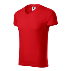 MALFINI, a.s. Slim Fit V-neck póló férfi piros L
