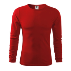 Malfini ADL119 FIT-T Hosszú ujjú férfi póló (piros, S) Malfini