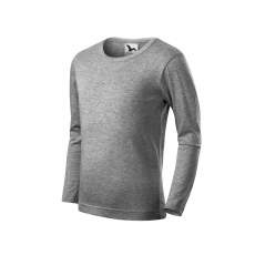 Malfini ADL121 FIT-T Hosszú ujjú gyerek póló (sötétszürke, 122 cm/6 éves) Malfini