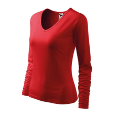 Malfini ADL127 ELEGANCE V-nyakú Női póló (piros, XL) Malfini munkaruha