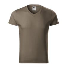 Malfini ADL146 SLIM FIT V-nyakú Férfi póló (army, M) Malfini munkaruha