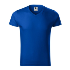Malfini ADL146 SLIM FIT V-nyakú Férfi póló (királykék, L) Malfini