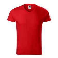 Malfini ADL146 SLIM FIT V-nyakú Férfi póló (piros, S) Malfini munkaruha