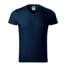 Malfini ADL146 SLIM FIT V-nyakú Férfi póló (tengerkék, L) Malfini munkaruha