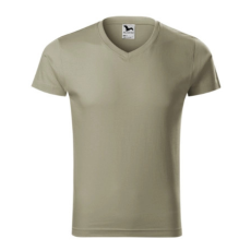 Malfini ADL146 SLIM FIT V-nyakú Férfi póló (világos kheki, XXL) Malfini
