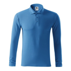 Malfini ADL221 PIQUE Galléros hosszú ujjú férfi póló (azúrkék, 3XL) Malfini