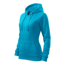 Malfini ADL411 TRENDY ZIPPER Cipzáros női pulóver (türkiz, XS) Malfini női pulóver, kardigán