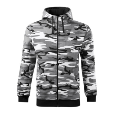 Malfini ADLC19 CAMO ZIPPER Cipzáros férfi pulóver (terepszín szürke, XXL) Malfini