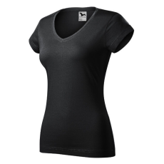 Malfini Fit V-neck póló női ébenszürke XS