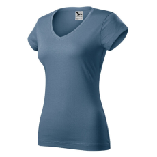 Malfini Fit V-neck póló női farmerkék L