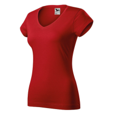 Malfini Fit V-neck póló női piros M