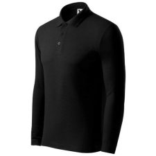 Malfini Pique Polo LS galléros póló férfi fekete XL férfi pulóver, kardigán