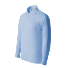 Malfini Pique Polo LS galléros póló gyerek égszínkék 134 cm/8 éves gyerek póló