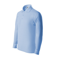 Malfini Pique Polo LS galléros póló gyerek égszínkék 158 cm/12 éves