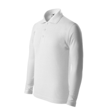 Malfini Pique Polo LS galléros póló gyerek fehér 158 cm/12 éves gyerek póló