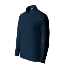 Malfini Pique Polo LS galléros póló gyerek tengerészkék 122 cm/6 éves gyerek póló