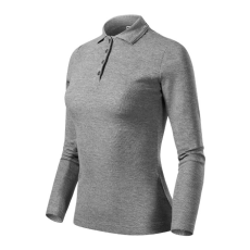 Malfini Pique Polo LS galléros póló női sötétszürke melírozott XL