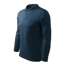 Malfini Single J. LS galléros póló férfi tengerészkék 2XL