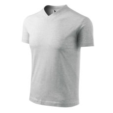 Malfini V-neck póló unisex világosszürke melírozott 2XL
