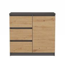  Malwa 1D3S ANTRACITE ARTISAN fiókos komód bútor