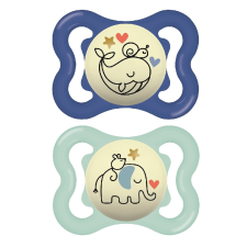 Mam Supreme Night cumi 2db 0+ hónap - Sötétkék Bálna / Türkizkék Elefánt cumi