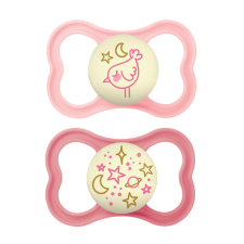 Mam Supreme Night világítós szilikon játszócumi 6 hó+, 2db (lányos) cumi