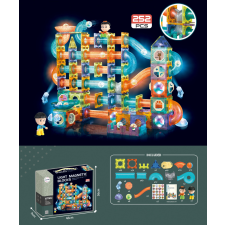 Mamido Mágneses világító építőkocka golyópálya 252 db XXL barkácsolás, építés