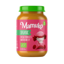  MAMUKO BIO ZÖLDSÉGEK MARHAHÚSSAL babáknak 6 hónapos kortól 190 g bébiétel