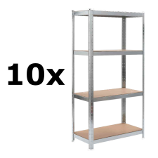 MAMUUT SHELVES !!! Akció !!! Akciós csomag: 10 × Horganyzott acél Salgó polc 1800 × 900 × 400mm 4 polccal !!! üzletberendezés, dekoráció