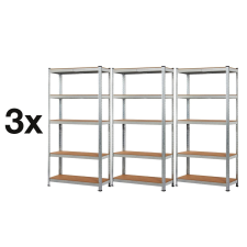 MAMUUT SHELVES AKCIÓS CSOMAG, 3 DARAB SALGÓ POLC 2000x900x500 mm horganyzott 5-polc, teherbírás 875 kg bútor