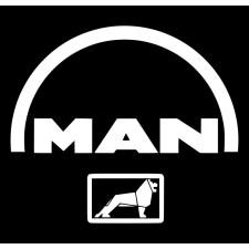MAN logo matrica 10cm x 10cm fehér autó dekoráció