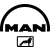 MAN logo matrica 10cm x 10cm fekete