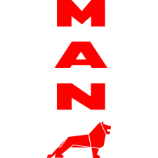 MAN tükör matrica piros 32cm x 13cm autó dekoráció
