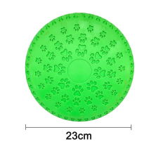  Mancs mintás kutyafrizbi (rágható gumi) 23 cm átmérővel, zöld játék kutyáknak