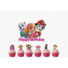  Mancsőrjárat (Paw Patrol) lányos papír tortabeszúró, tortadísz 7 db-os