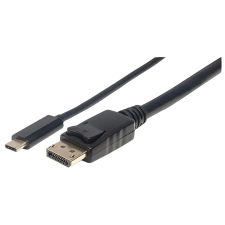 MANHATTAN 152471 USB 3.1-C apa - DisplayPort apa Monitor adapter kábel 1m - Fekete kábel és adapter