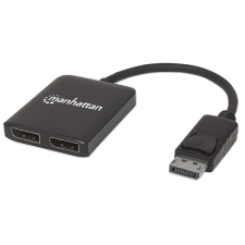 MANHATTAN 207768 DisplayPort apa - 2x DisplayPort anya adapter - Fekete kábel és adapter