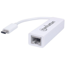 MANHATTAN Kábel átalakító - Type-C to RJ45 (10/100/1000, Fehér) kábel és adapter