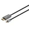 MANHATTAN Kábel - USB-C to DisplayPort 1.4 kábel (aranyozott, 4K@120Hz, 2m, Fekete) (MANHATTAN_354844)