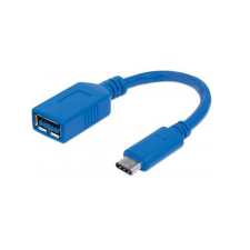 MANHATTAN USB 3.0 Type-A - USB 3.1 Type-C (USB-C) F/M 15cm kábel kék  (353540) (353540) kábel és adapter