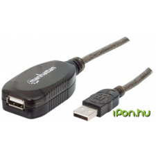 MANHATTAN USB Hosszabbító Fekete 10m 150248 kábel és adapter
