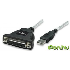 MANHATTAN USB Párhuzamos Átalakító Fekete-Ezüst 1.8m 336581 kábel és adapter