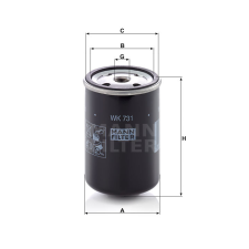 MANN FILTER Üzemanyagszűrő 565WK731 - Hürlimann üzemanyagszűrő