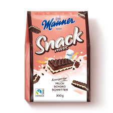  Manner Snack Minis tejes-csokoládés szeletek 300g /10/ csokoládé és édesség