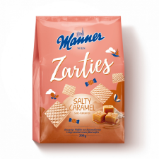 Manner Zarties sós-karamellás krémmel töltött ropogós ostyaszeletek 200 g csokoládé és édesség