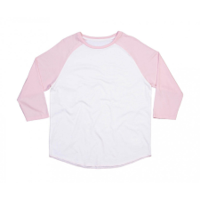 Mantis Uniszex 3/4-es ujjú póló Mantis Superstar Baseball T 2XL, Tiszta fehér/Soft Világos rózsaszín (pink) női póló