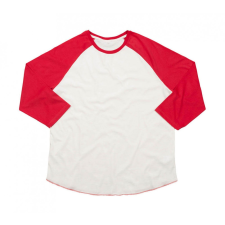 Mantis Uniszex 3/4-es ujjú póló Mantis Superstar Baseball T L, Mosott fehér/Meleg piros női póló