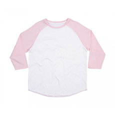 Mantis Uniszex 3/4-es ujjú póló Mantis Superstar Baseball T S, Tiszta fehér/Soft Világos rózsaszín (pink)
